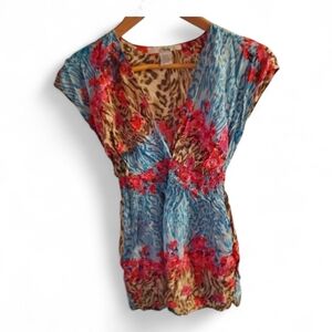 GALA Silk Floral Peplum Top - Small